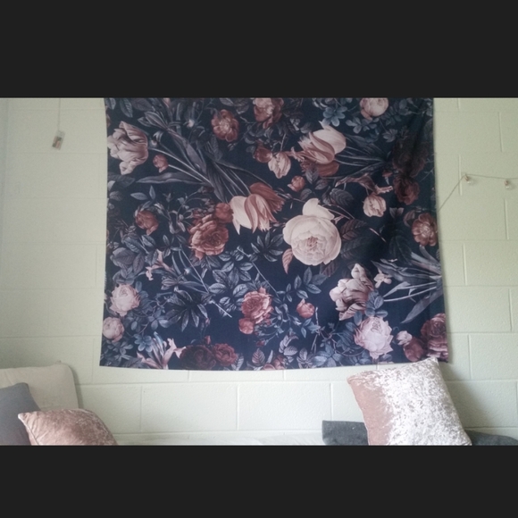 Society 6 Night Forest Tapestry Dark Purple Floral - Picture 6 of 8